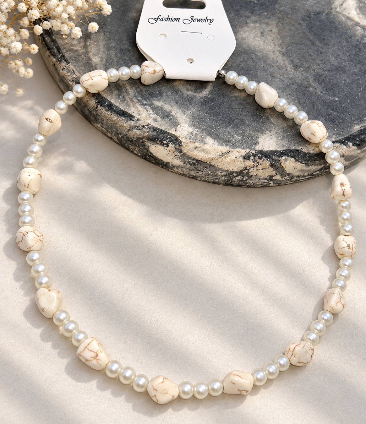 گردنبند مروارید سنگی